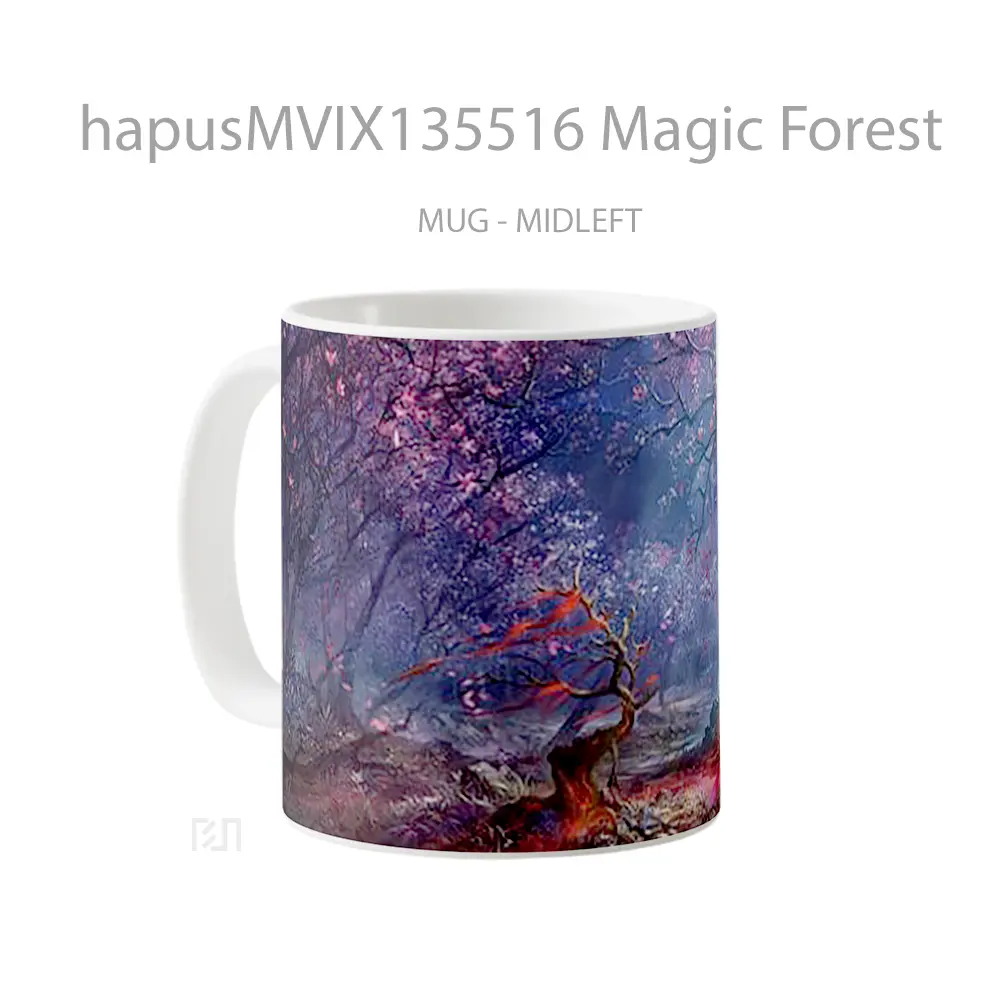 Mug Magic Forest Gelas Pemandangan Alam - All-side / Desain