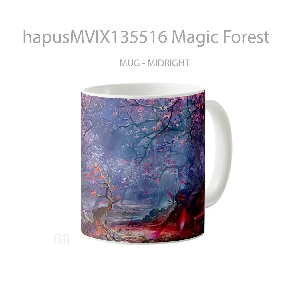 Mug Magic Forest Gelas Pemandangan Alam - All-side / Desain