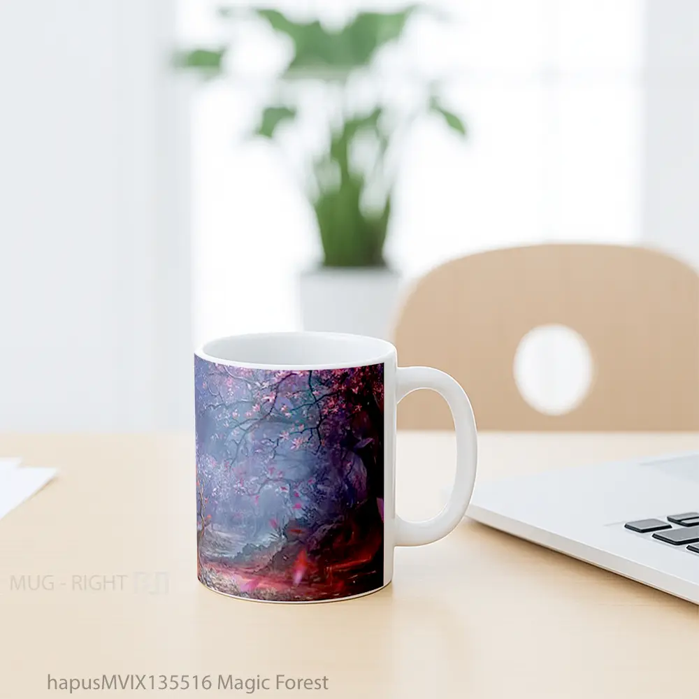 Mug Magic Forest Gelas Pemandangan Alam - All-side / Desain