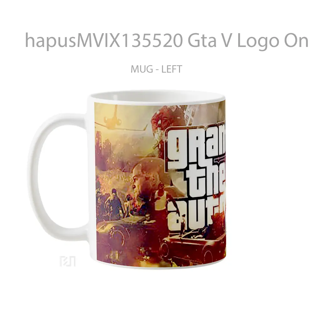 Mug Gta V Logo On Fire Gelas Keramik Unik - All-side / Desain