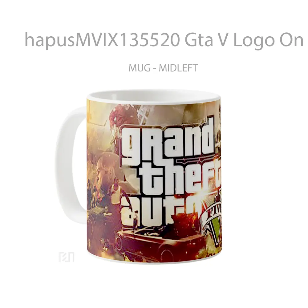 Mug Gta V Logo On Fire Gelas Keramik Unik - All-side / Desain