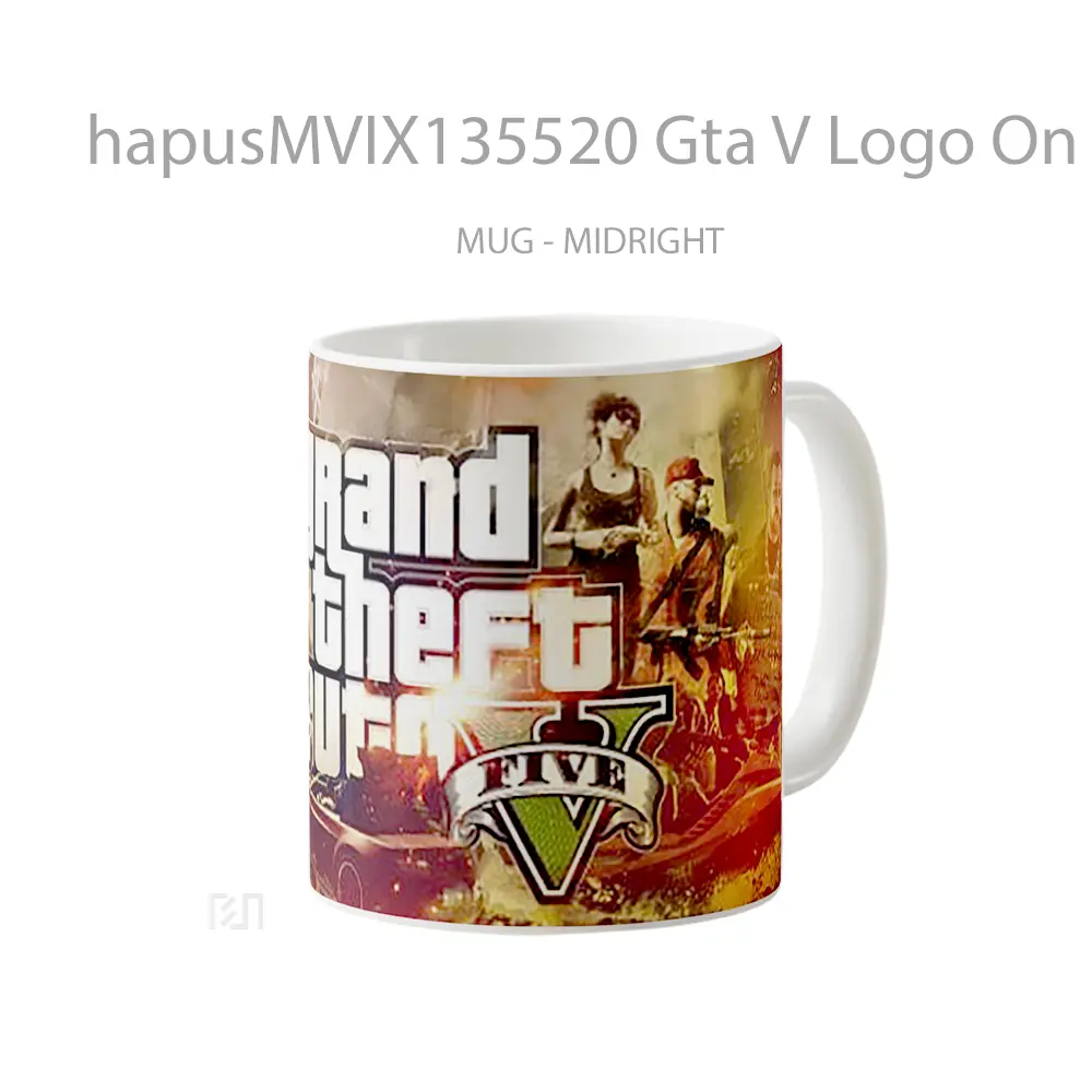 Mug Gta V Logo On Fire Gelas Keramik Unik - All-side / Desain