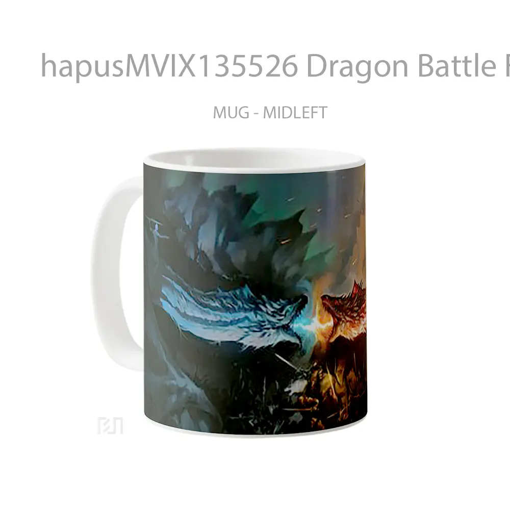 Mug Dragon Battle Fire Vs Ice Game Of Thrones Cangkir Gamer - All-side / Desain
