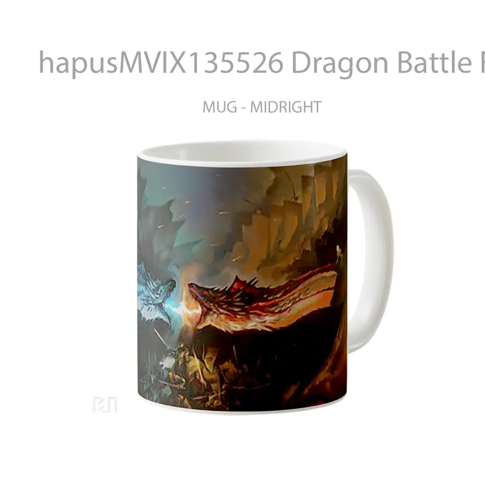 Mug Dragon Battle Fire Vs Ice Game Of Thrones Cangkir Gamer - All-side / Desain