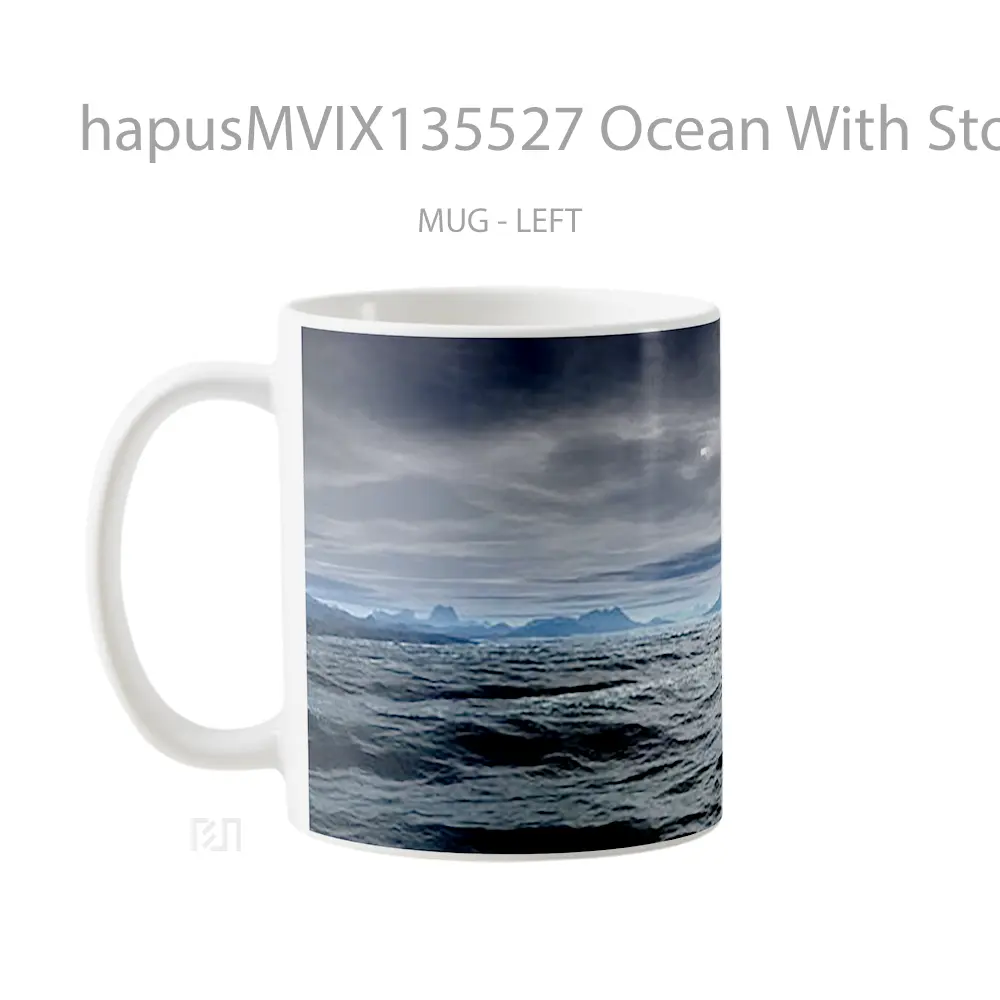 Mug Ocean With Storm Clouds Gelas Superhero - All-side / Desain