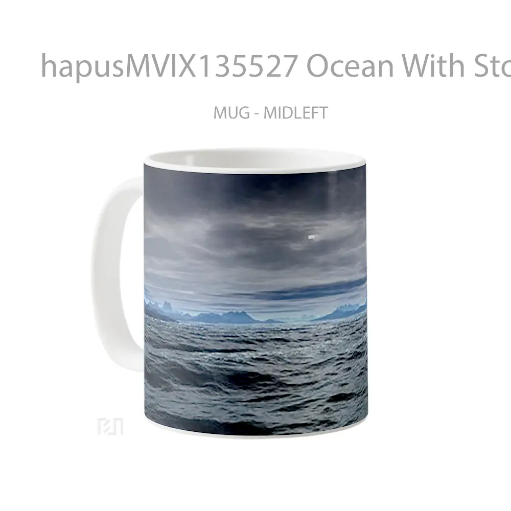 Mug Ocean With Storm Clouds Gelas Superhero - All-side / Desain