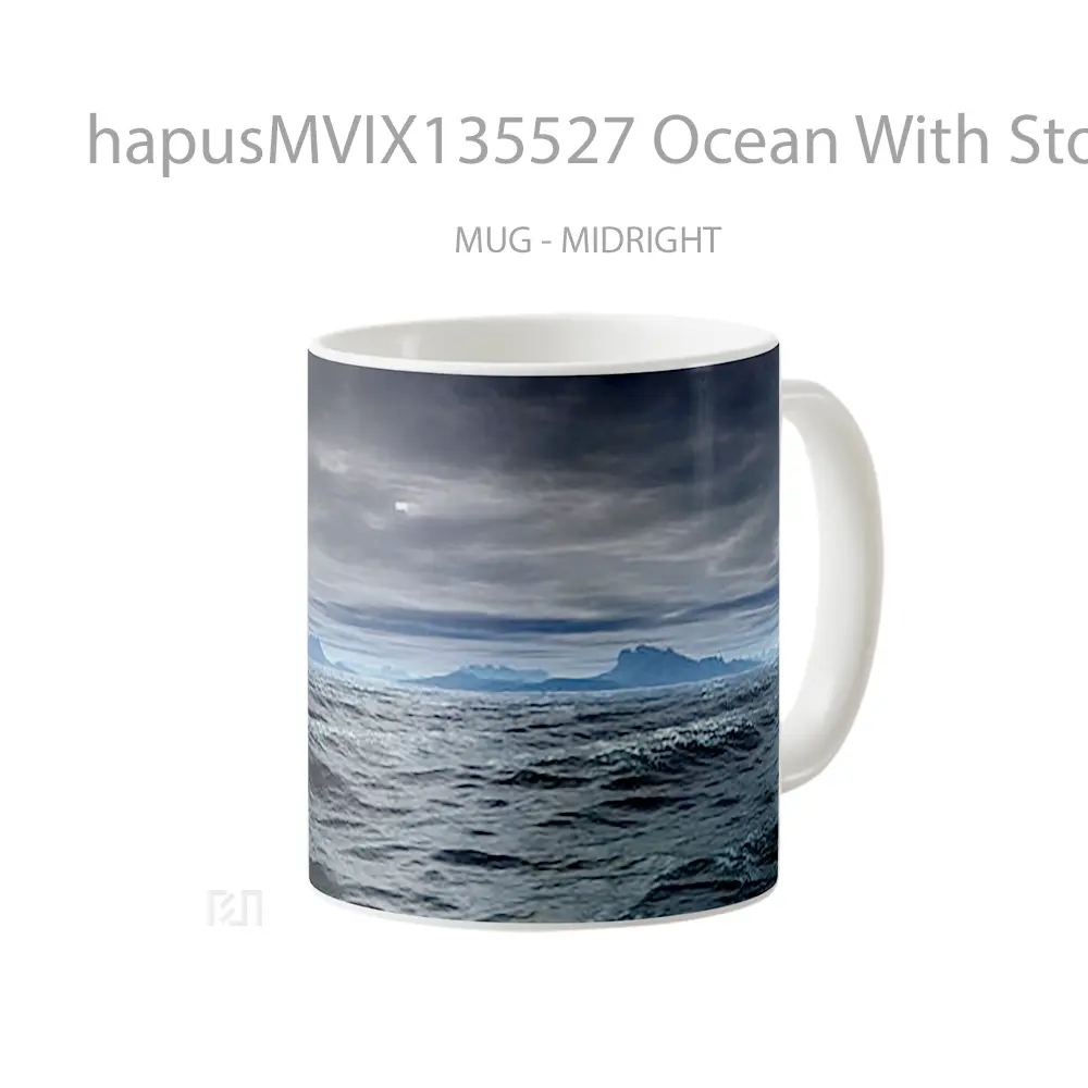 Mug Ocean With Storm Clouds Gelas Superhero - All-side / Desain