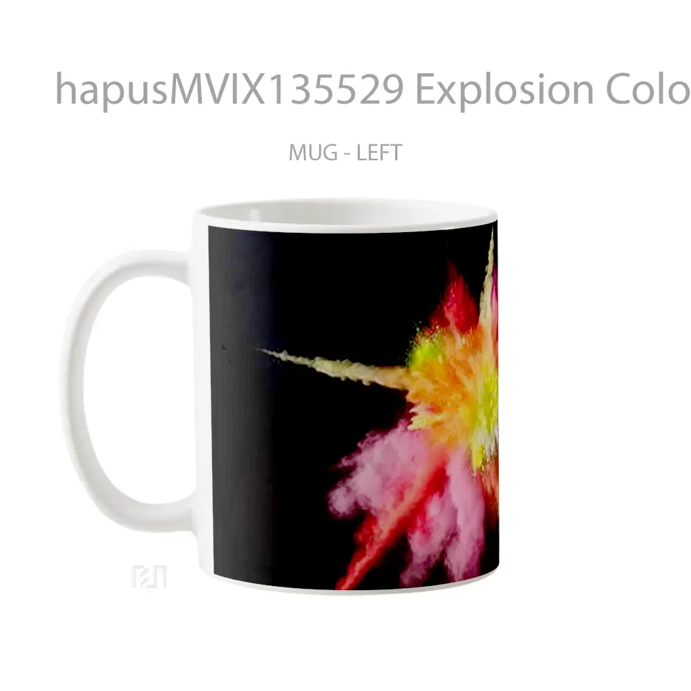 Mug Explosion Colored Dust And Smoke V1 Gelas Keramik Unik - All-side / Desain