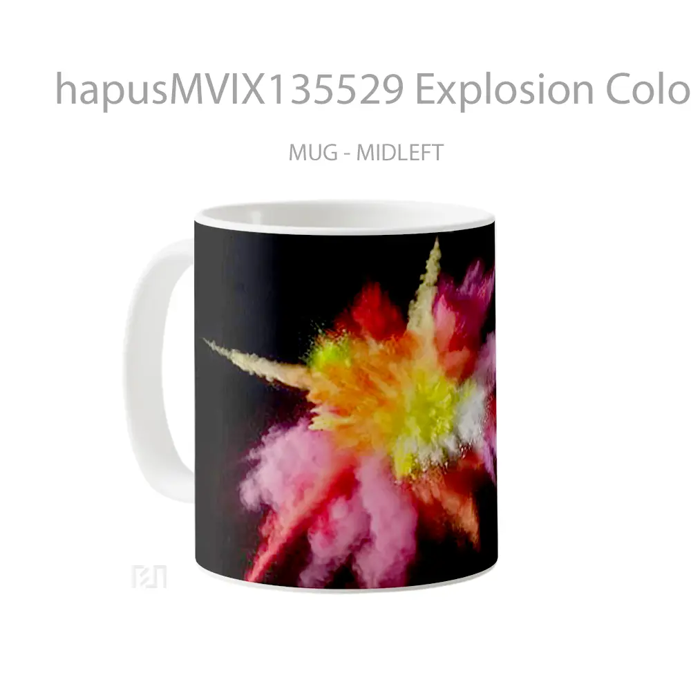 Mug Explosion Colored Dust And Smoke V1 Gelas Keramik Unik - All-side / Desain