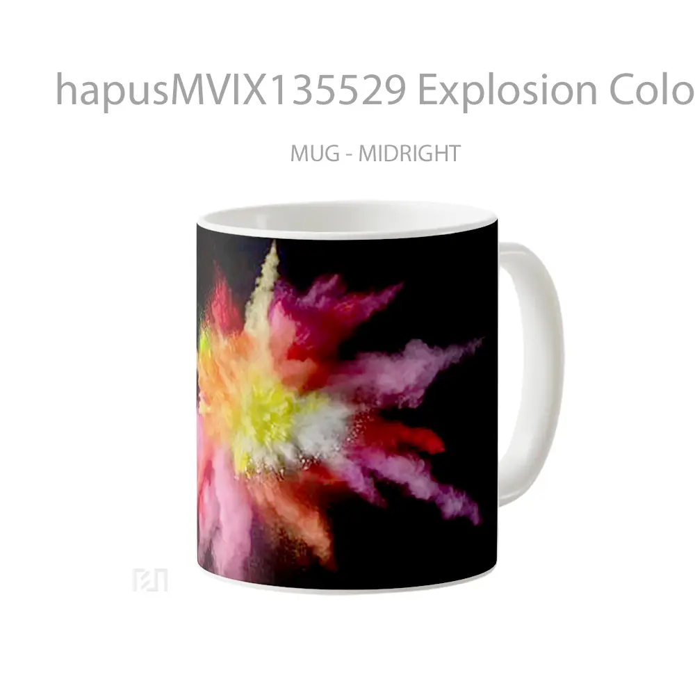 Mug Explosion Colored Dust And Smoke V1 Gelas Keramik Unik - All-side / Desain
