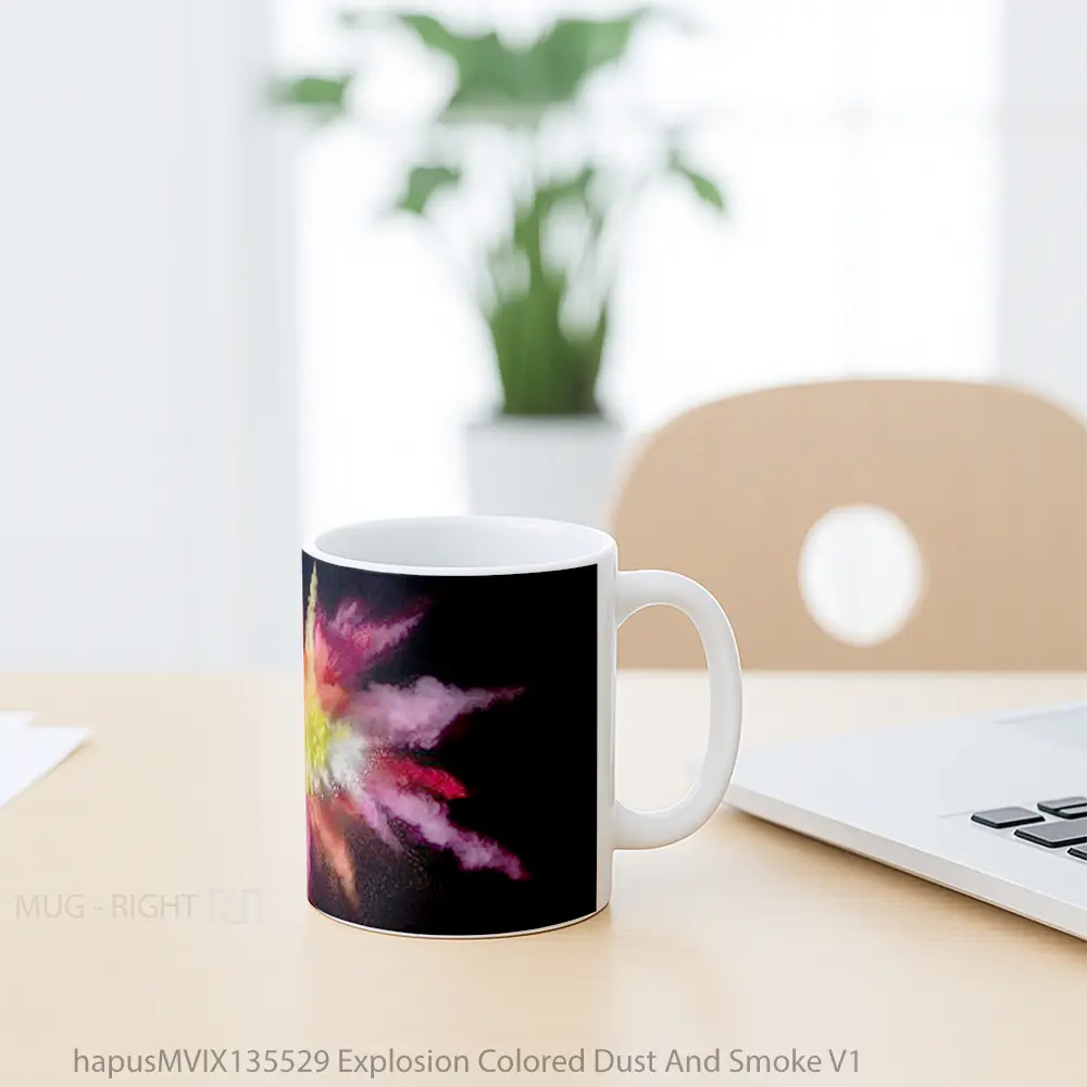Mug Explosion Colored Dust And Smoke V1 Gelas Keramik Unik - All-side / Desain