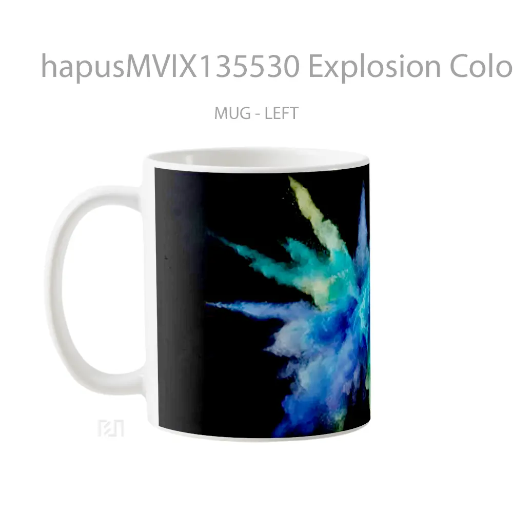 Mug Explosion Colored Dust And Smoke V2 Gelas Keramik Unik - All-side / Desain