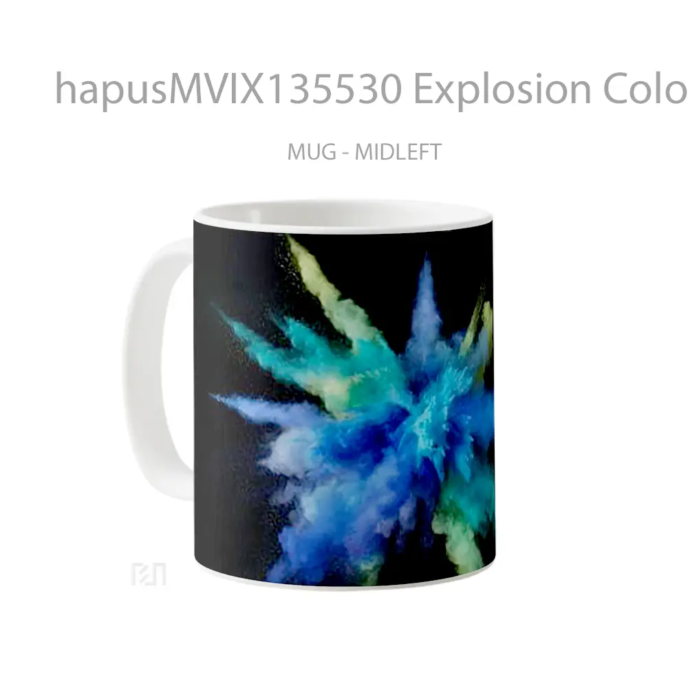 Mug Explosion Colored Dust And Smoke V2 Gelas Keramik Unik - All-side / Desain