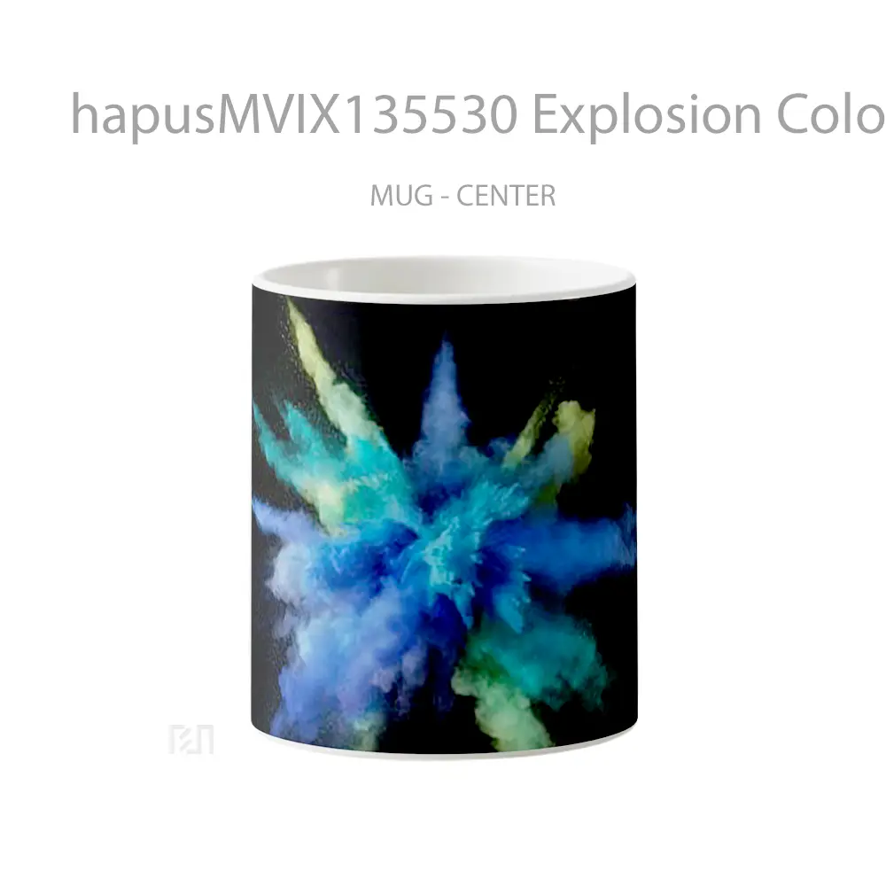 Mug Explosion Colored Dust And Smoke V2 Gelas Keramik Unik