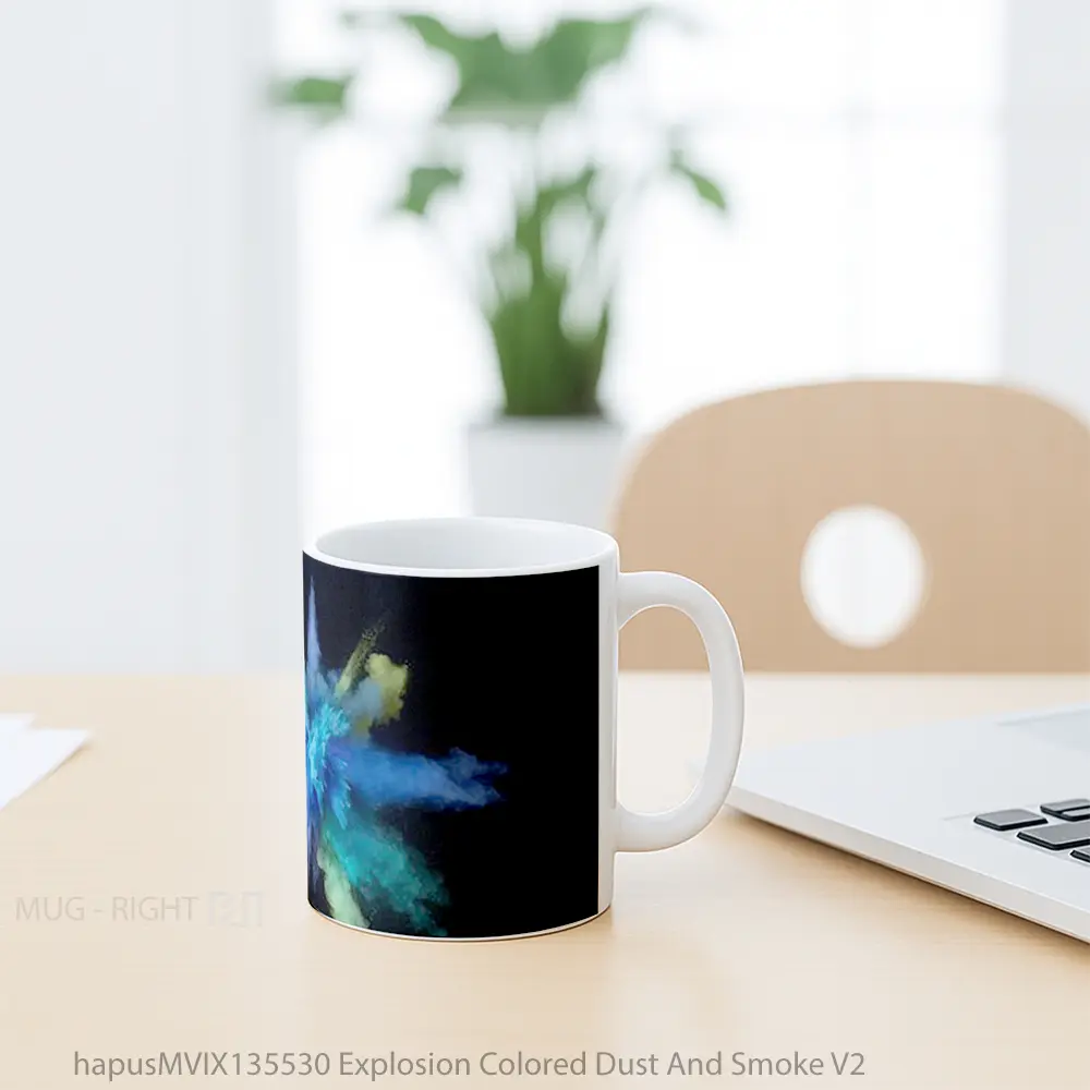 Mug Explosion Colored Dust And Smoke V2 Gelas Keramik Unik - All-side / Desain