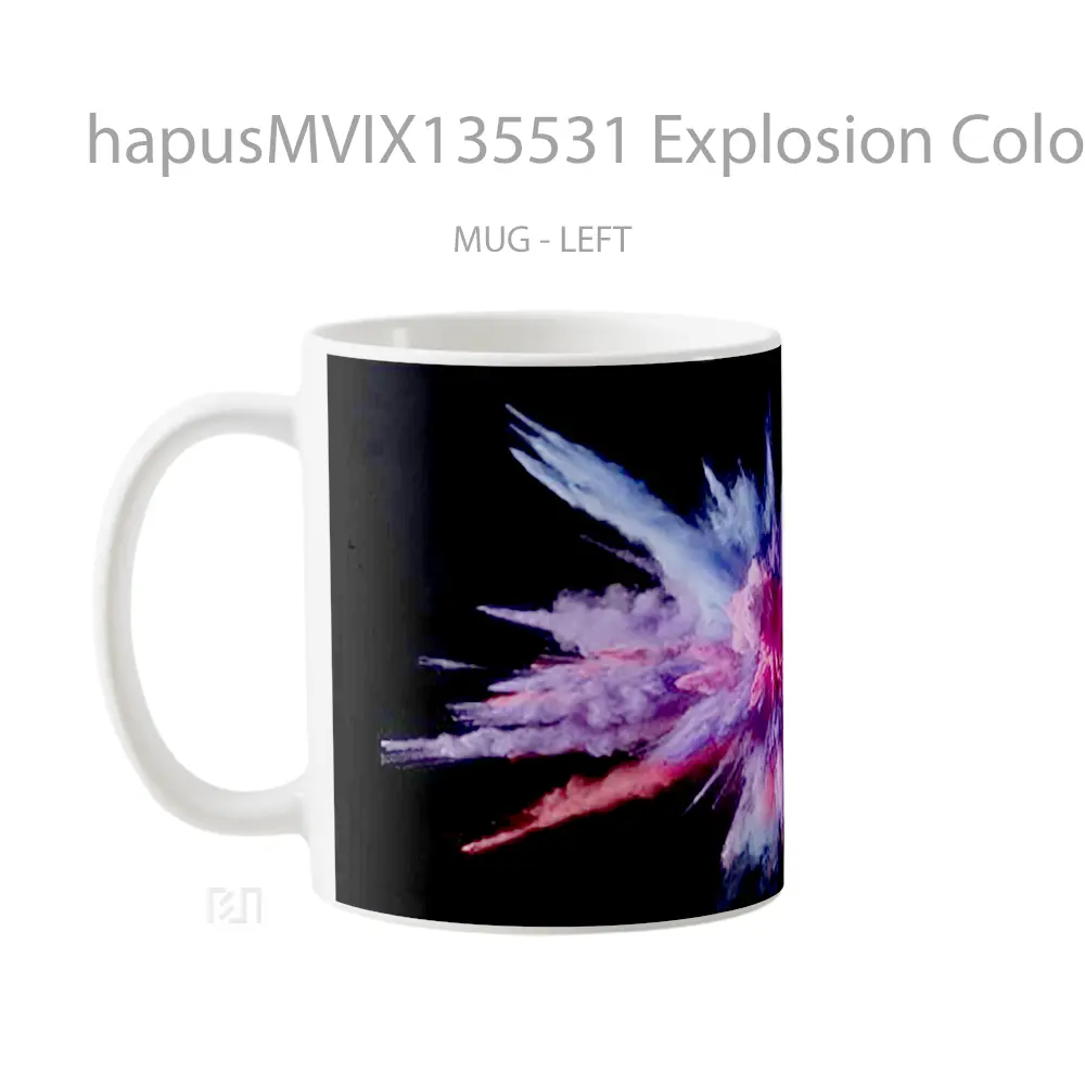Mug Explosion Colored Dust And Smoke V3 Gelas Keramik Unik - All-side / Desain