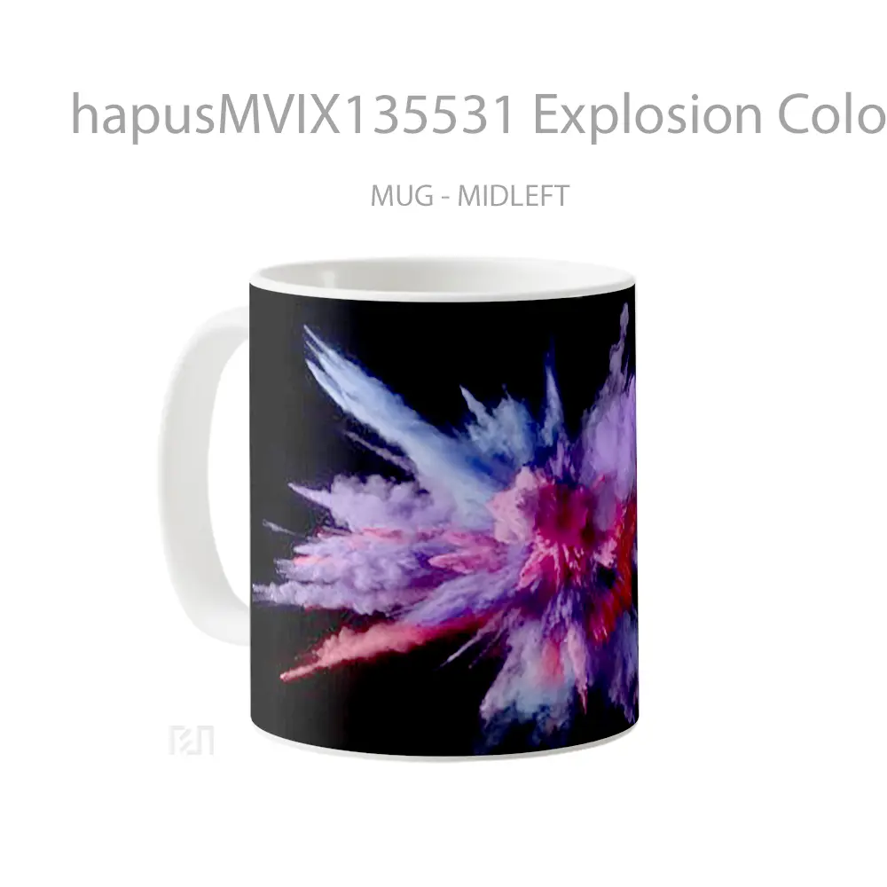 Mug Explosion Colored Dust And Smoke V3 Gelas Keramik Unik - All-side / Desain
