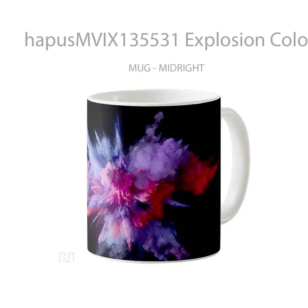 Mug Explosion Colored Dust And Smoke V3 Gelas Keramik Unik - All-side / Desain