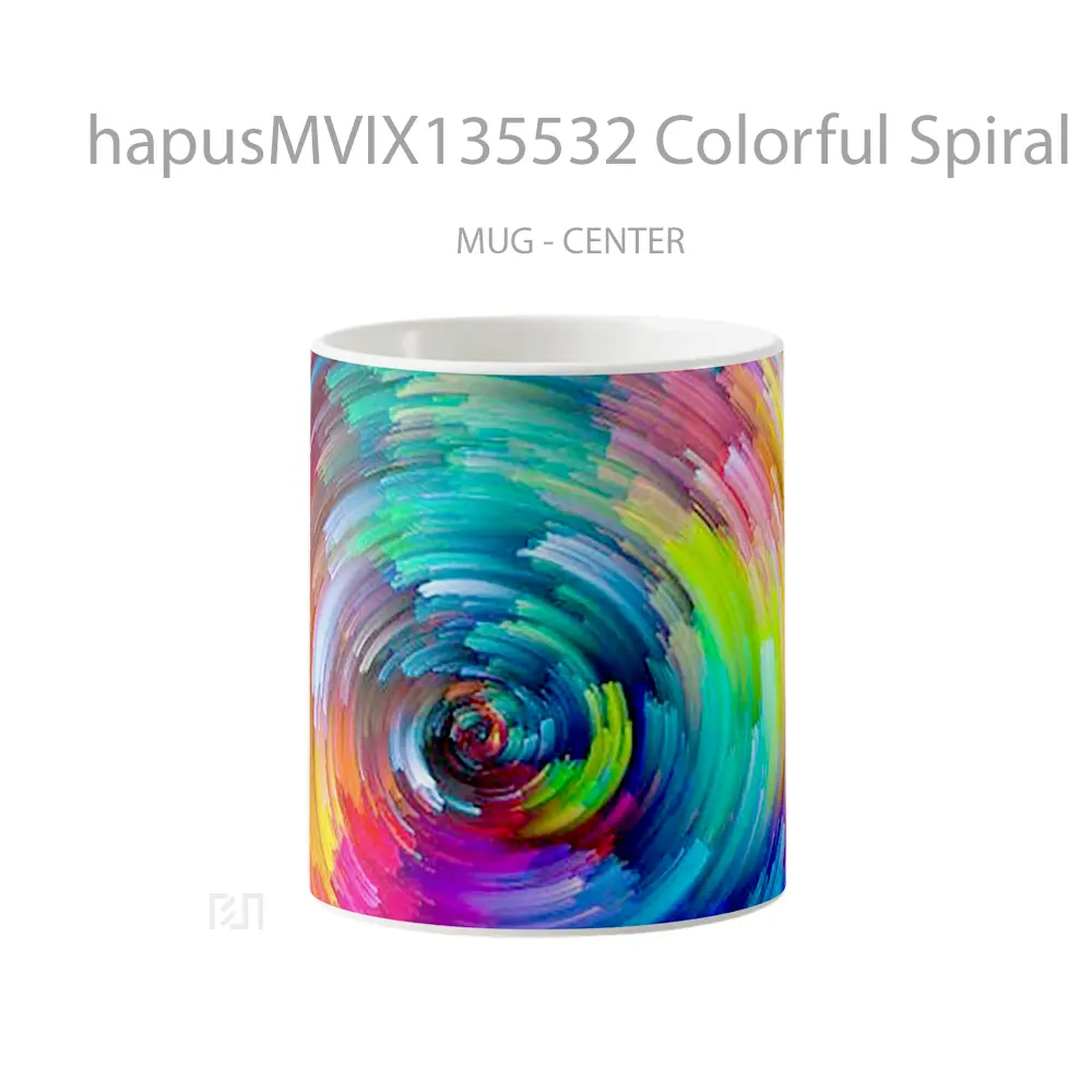 Mug Colorful Spiral Lines Gelas Keramik Unik