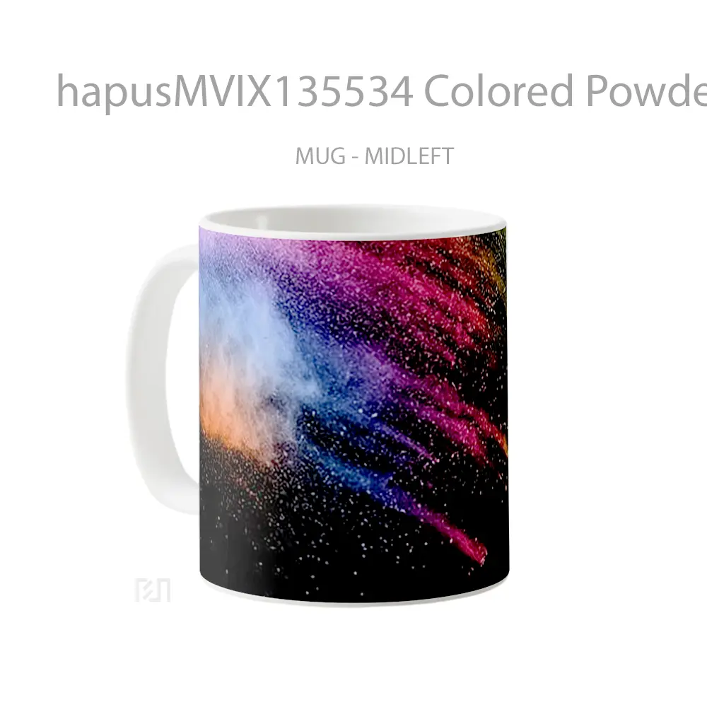 Mug Colored Powders And Fumes Gelas Keramik Unik - All-side / Desain