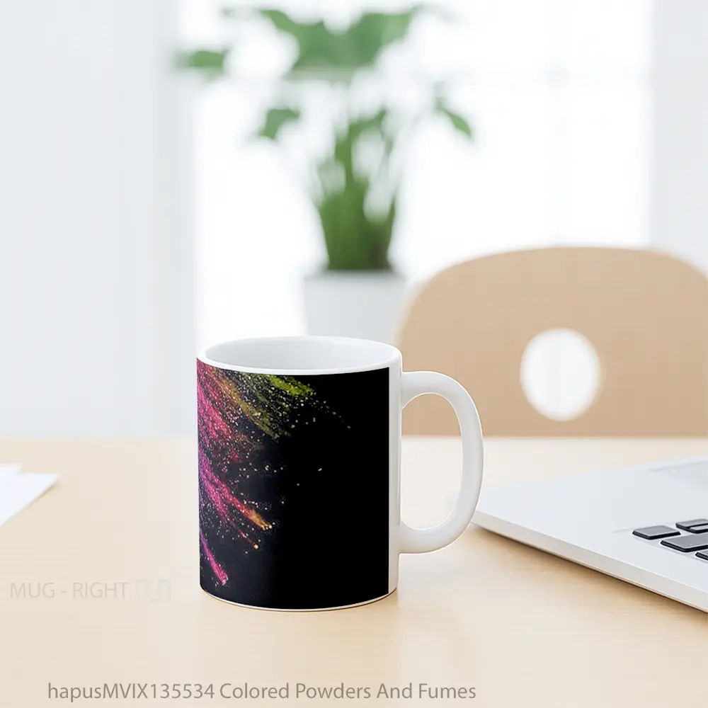 Mug Colored Powders And Fumes Gelas Keramik Unik - All-side / Desain