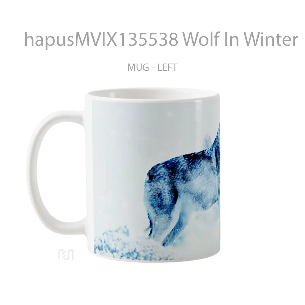 Mug Wolf In Winter Gelas Hewan Lucu - All-side / Desain