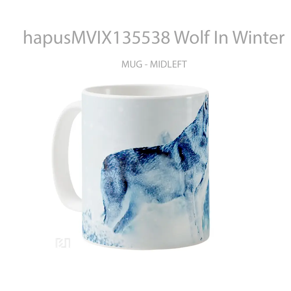 Mug Wolf In Winter Gelas Hewan Lucu - All-side / Desain