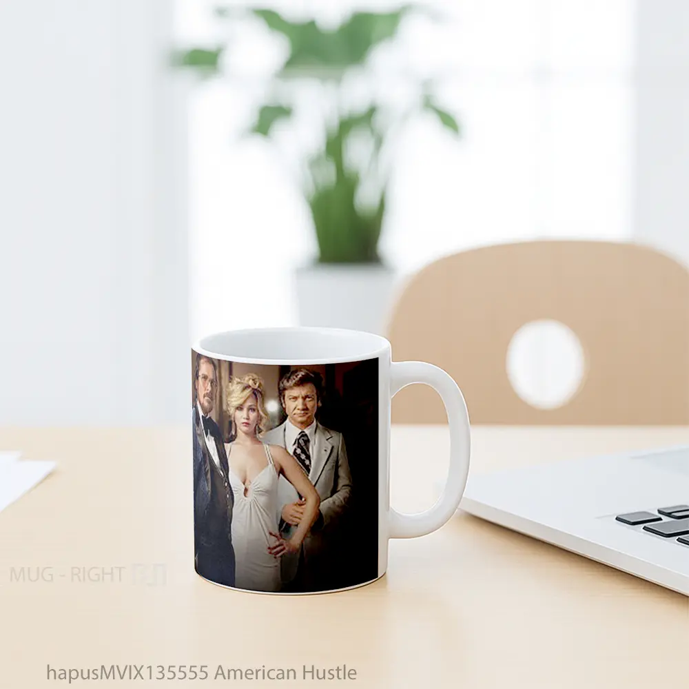 Mug American Hustle Gelas Keramik Unik - All-side / Desain