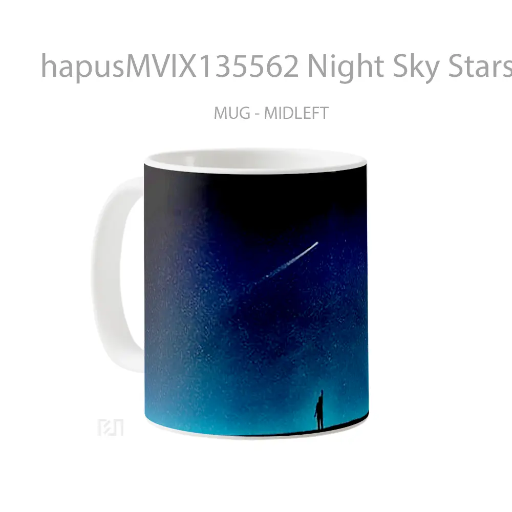 Mug Night Sky Stars And Comet Gelas Pemandangan Alam - All-side / Desain