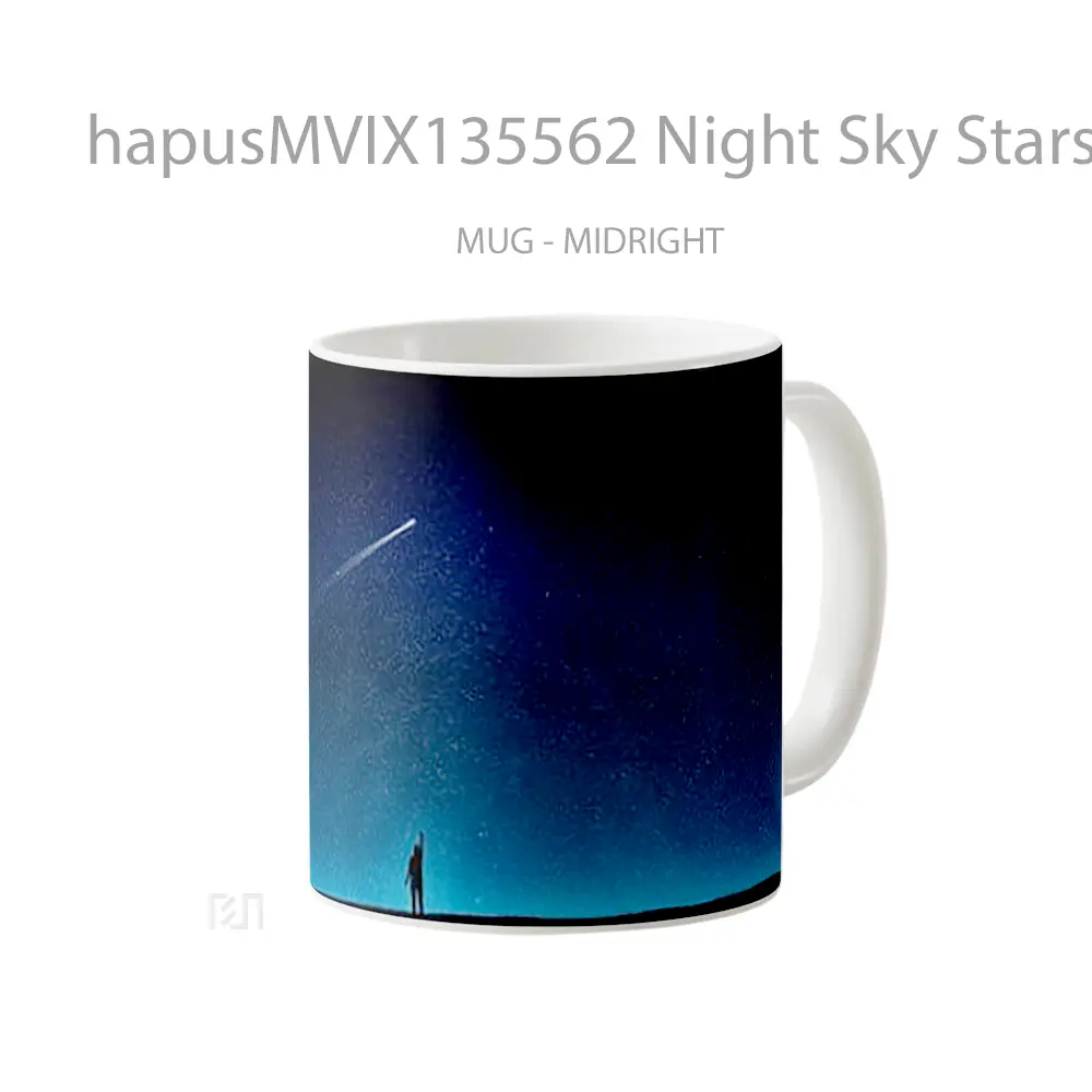 Mug Night Sky Stars And Comet Gelas Pemandangan Alam - All-side / Desain
