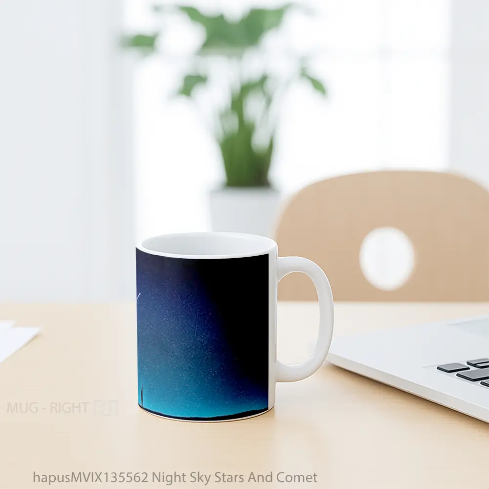 Mug Night Sky Stars And Comet Gelas Pemandangan Alam - All-side / Desain