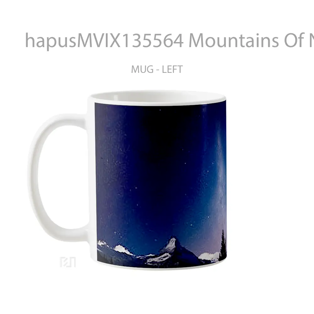 Mug Mountains Of Night And Stars Gelas Pemandangan Alam - All-side / Desain