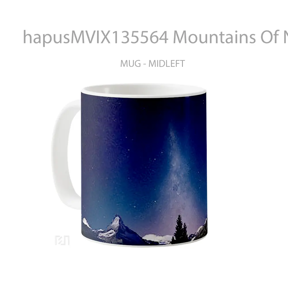 Mug Mountains Of Night And Stars Gelas Pemandangan Alam - All-side / Desain