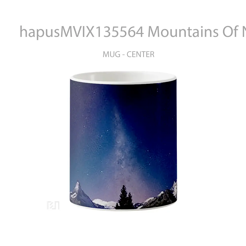 Mug Keramik Premium SNI - Mug Mountains Of Night And Stars Gelas Pemandangan Alam