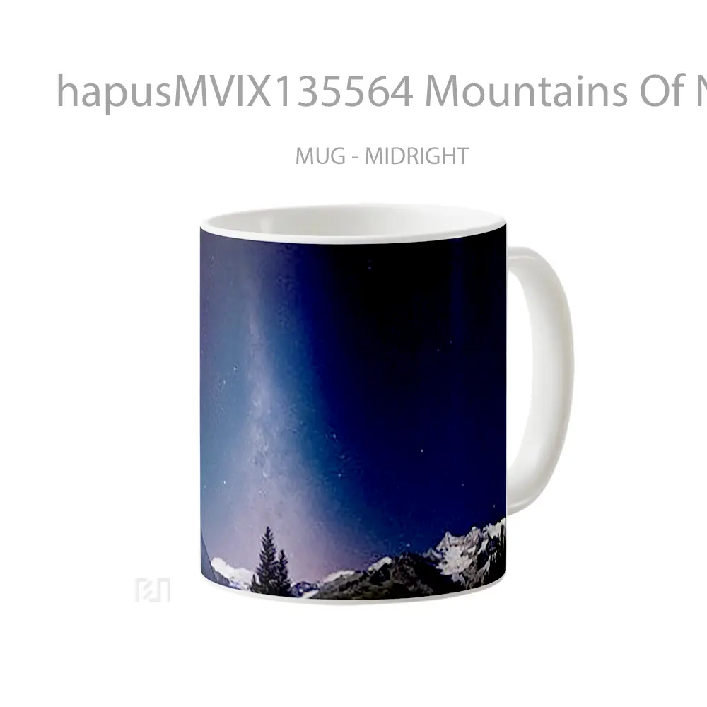 Mug Mountains Of Night And Stars Gelas Pemandangan Alam - All-side / Desain