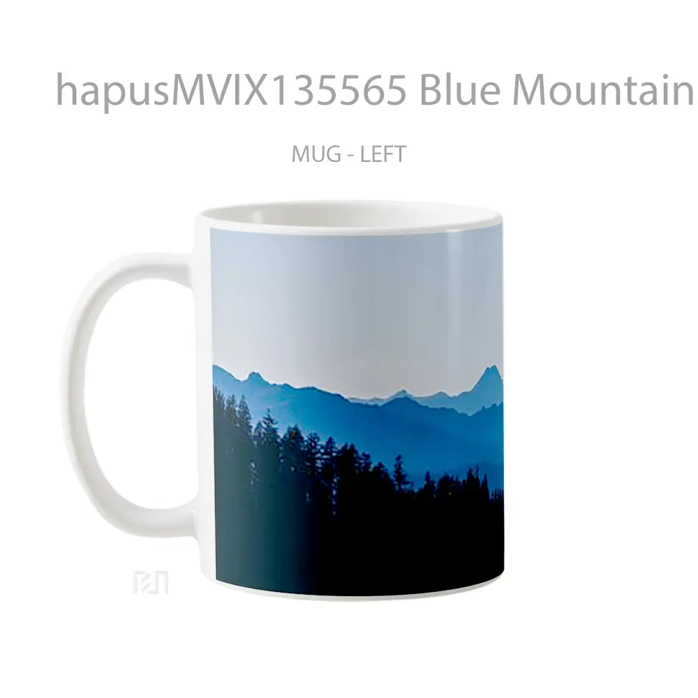 Mug Blue Mountains At Nightfall Gelas Pemandangan Alam - All-side / Desain