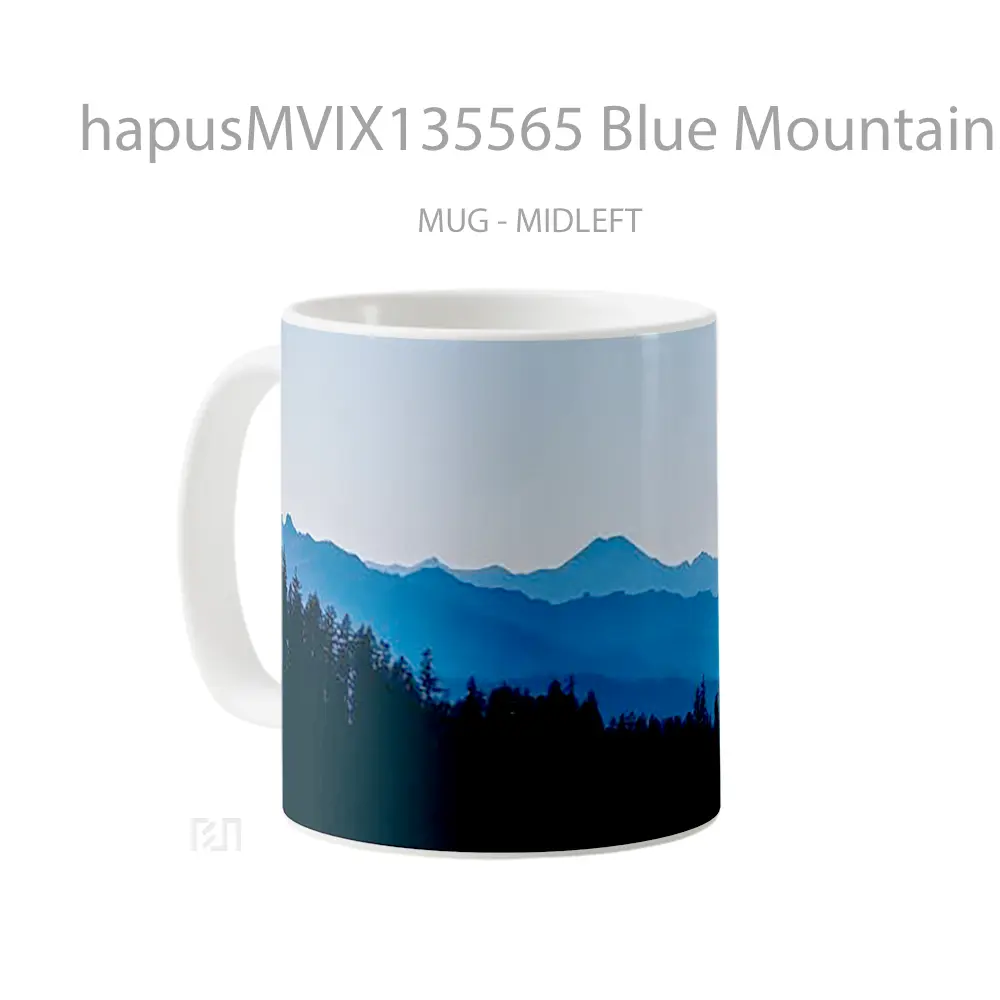 Mug Blue Mountains At Nightfall Gelas Pemandangan Alam - All-side / Desain