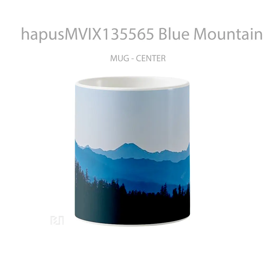 Mug Blue Mountains At Nightfall Gelas Pemandangan Alam
