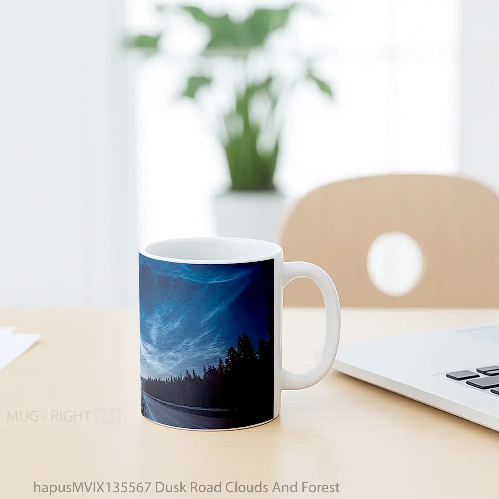 Mug Dusk Road Clouds And Forest Gelas Pemandangan Alam - All-side / Desain