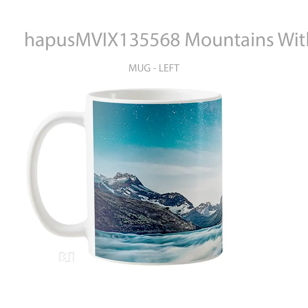 Mug Mountains With River And Stars Gelas Pemandangan Alam - All-side / Desain