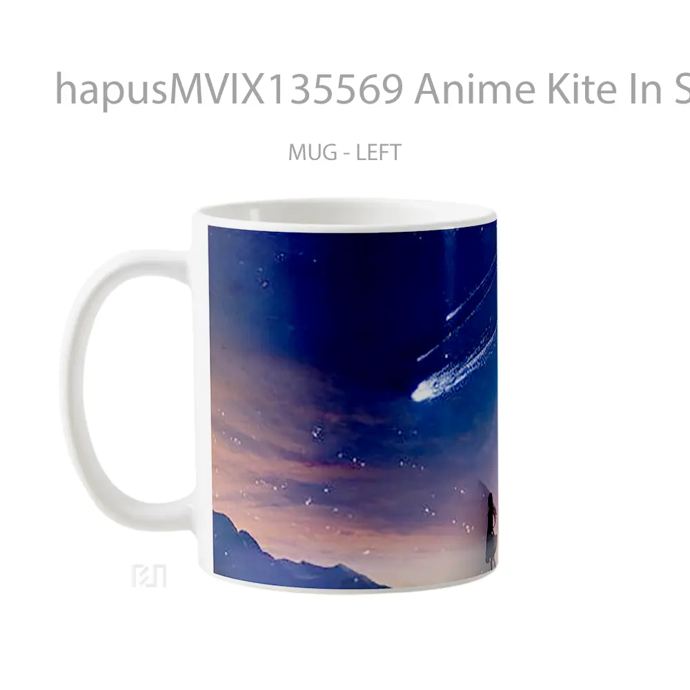 Mug Anime Kite In Sky Dusk Cangkir Anime - All-side / Desain