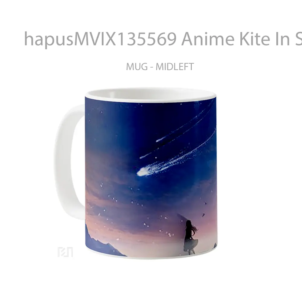 Mug Anime Kite In Sky Dusk Cangkir Anime - All-side / Desain