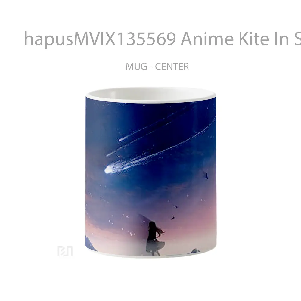 Mug Anime Kite In Sky Dusk Cangkir Anime