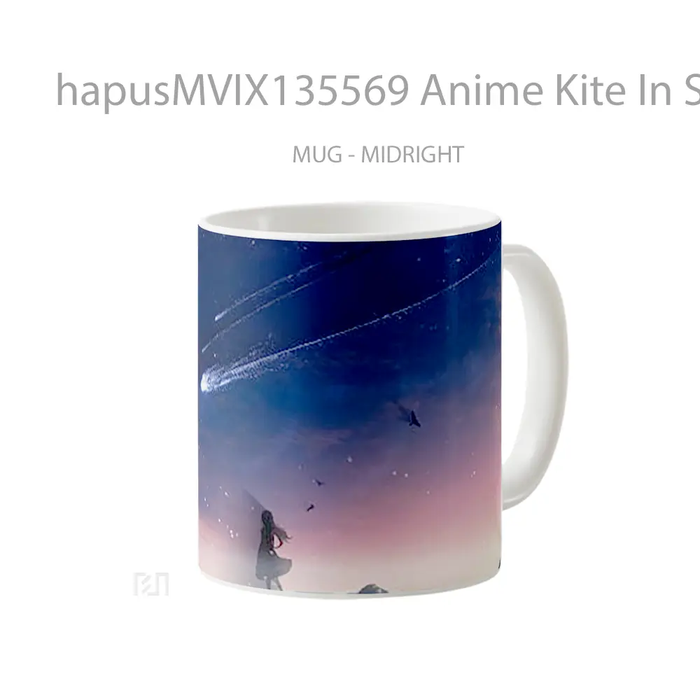 Mug Anime Kite In Sky Dusk Cangkir Anime - All-side / Desain