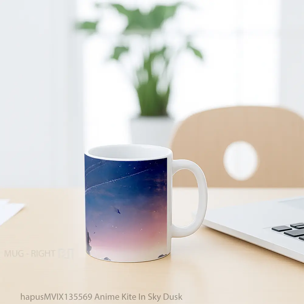 Mug Anime Kite In Sky Dusk Cangkir Anime - All-side / Desain