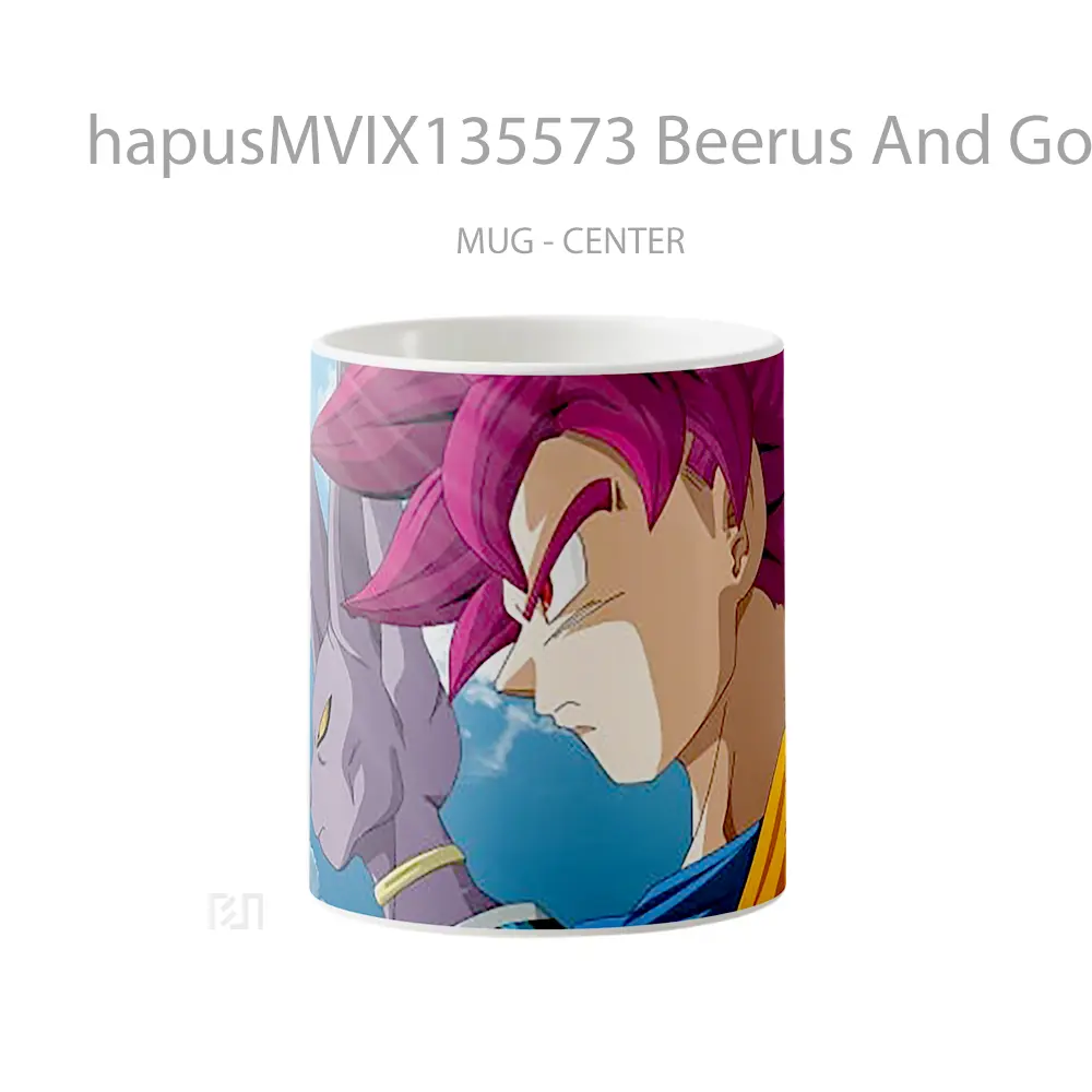 Mug Beerus And Goku Super Saiyan God Cangkir Anime