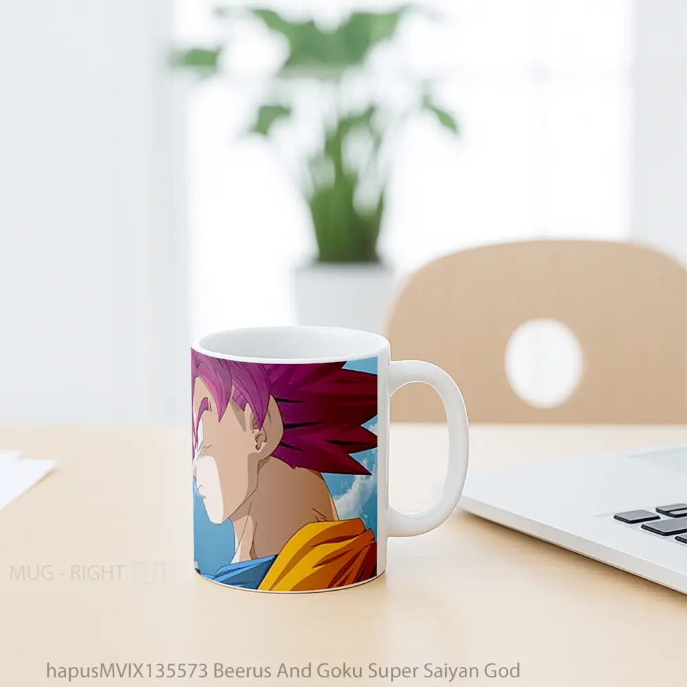 Mug Beerus And Goku Super Saiyan God Cangkir Anime - All-side / Desain