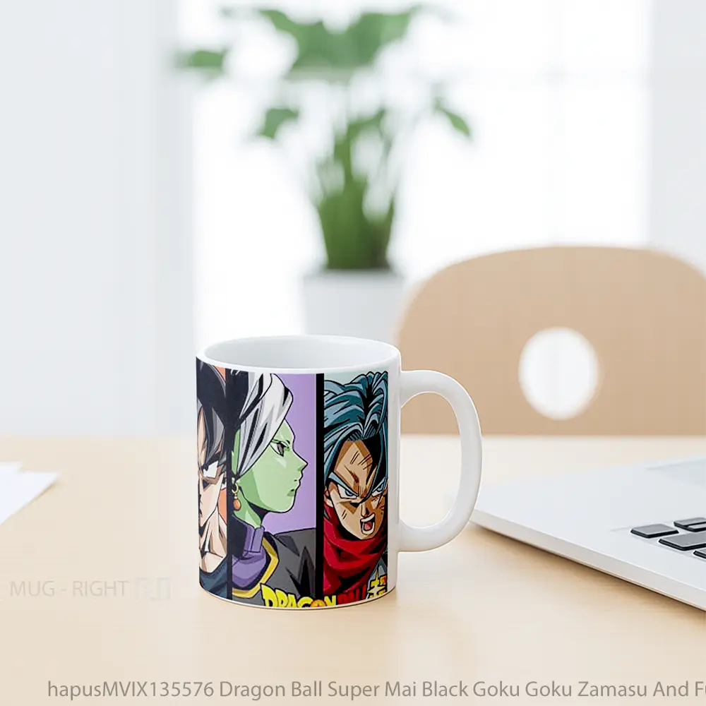 Mug Dragon Ball Super Mai Black Goku Goku Zamasu And Future Trunks Saga Cangkir Anime - All-side / Desain