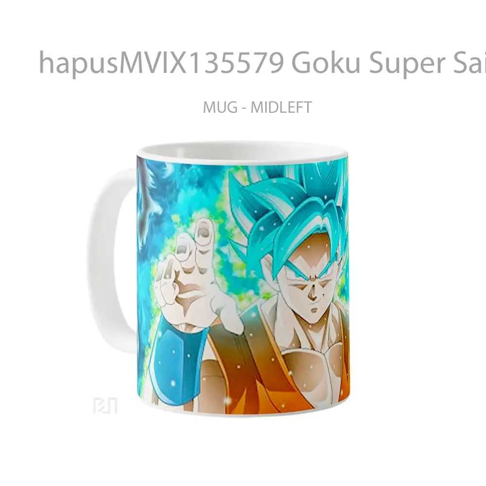 Mug Goku Super Saiyan Blue Dragon Ball Super Cangkir Anime - All-side / Desain