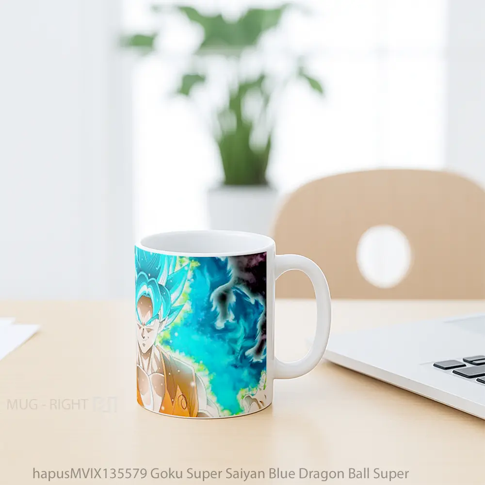 Mug Goku Super Saiyan Blue Dragon Ball Super Cangkir Anime - All-side / Desain
